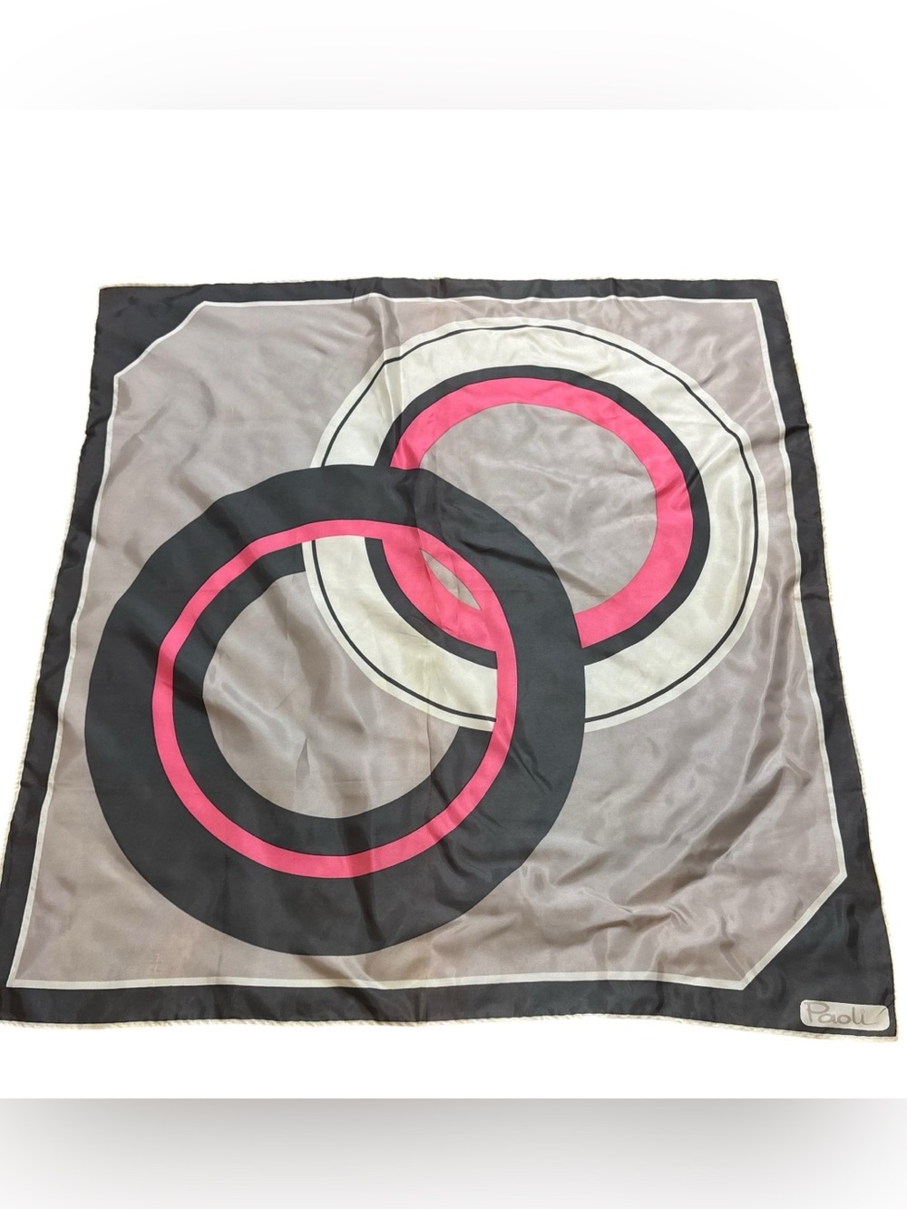 Vintage 1960’s Art‎ Deco Style Paoli Brand Large Scarf